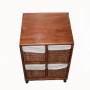 Parte superior mueble de madera con cajones de mimbre