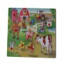 Puzzle infantil piezas de madera animales de la granja
